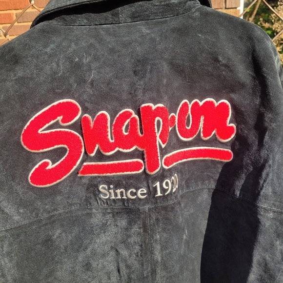 Snap On Tools 2008 Special Edition Choco Black Suede Zip Jacket Men's 2XL READ - Picture 4 of 15